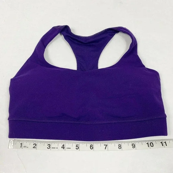 Lululemon Purple Racerback Mesh Workout Athletic Padded Sports Bra Women’s 4 - Picture 8 of 9